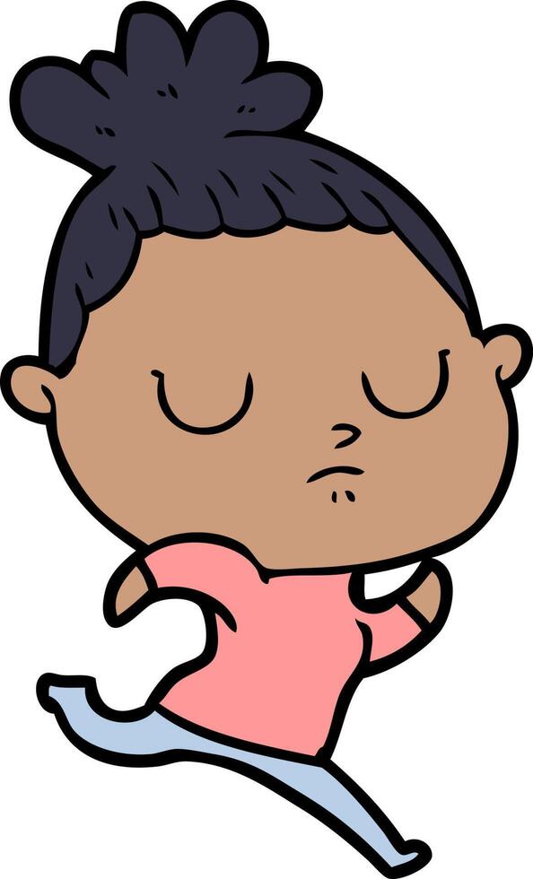 cartoon calm woman vector