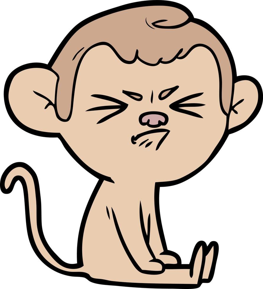 cartoon angry monkey vector