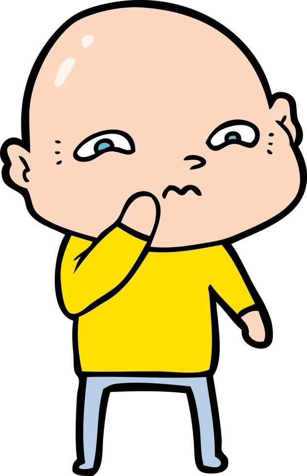 cartoon nervous man vector