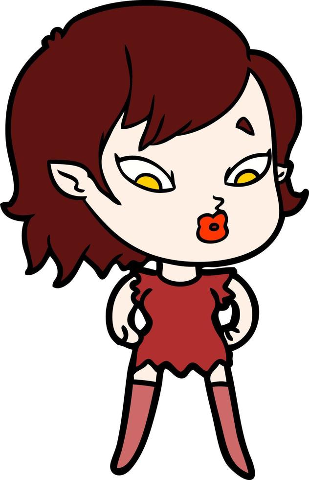 cute cartoon vampire girl vector