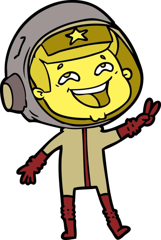 cartoon laughing astronaut vector