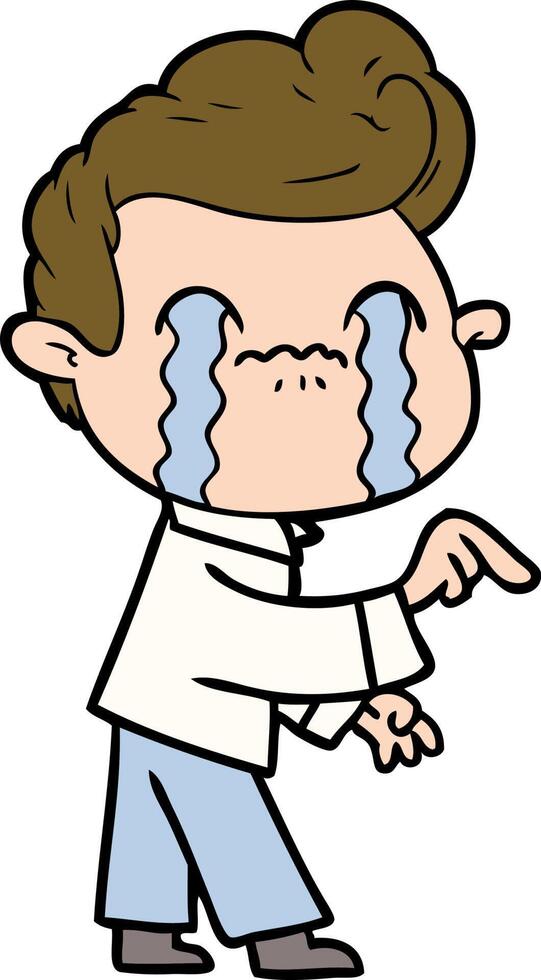 cartoon man crying vector