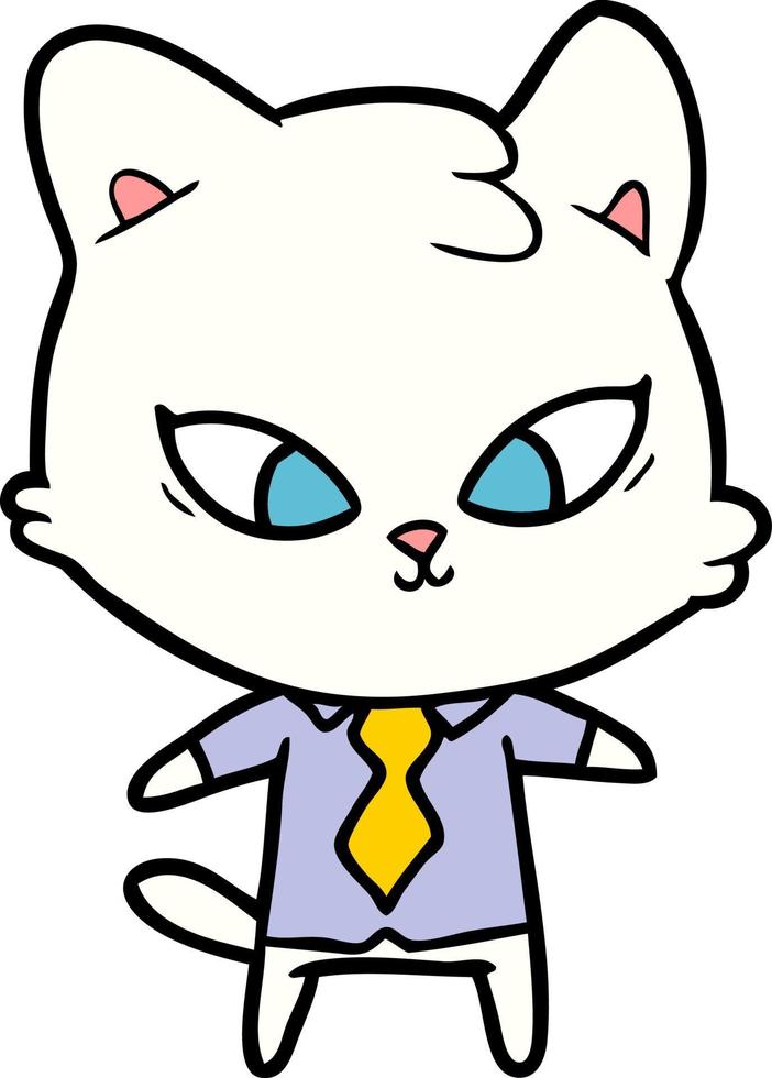 lindo gato de dibujos animados vector