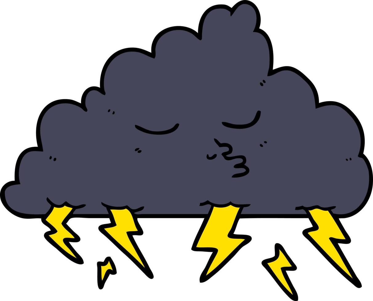 cartoon storm cloud vector