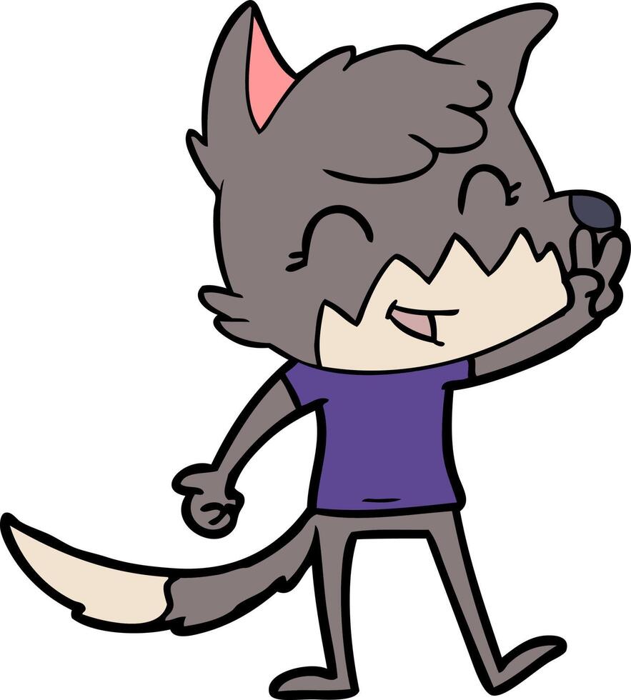 happy cartoon fox vector