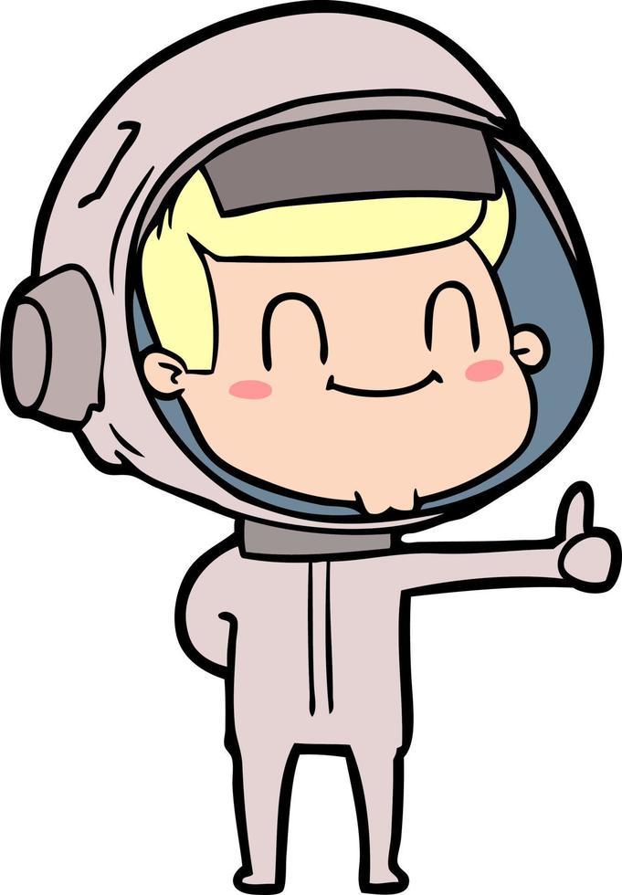 astronauta de dibujos animados feliz vector