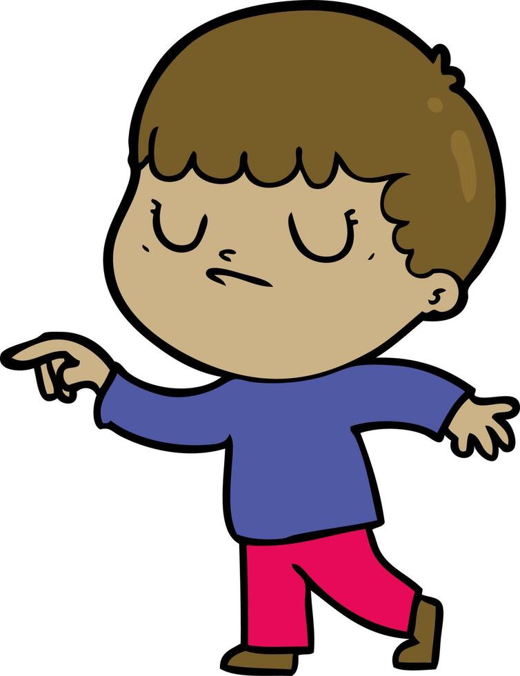 niño gruñón de dibujos animados vector