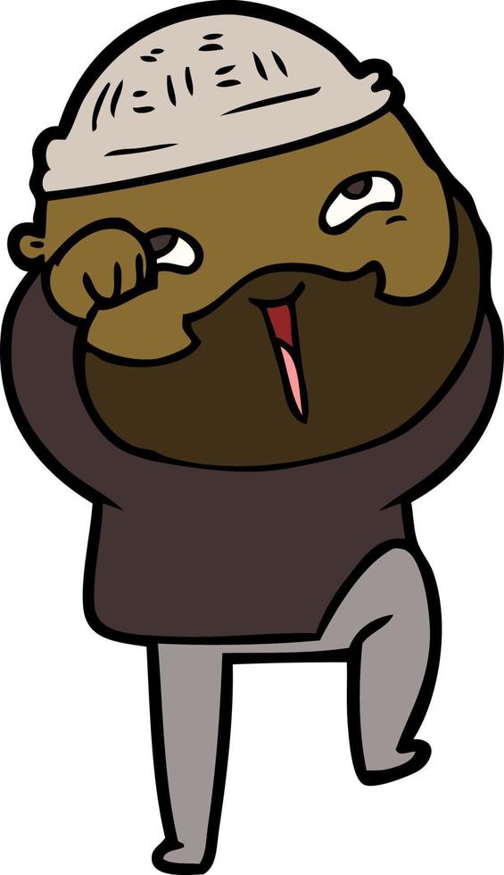 cartoon happy bearded man vector