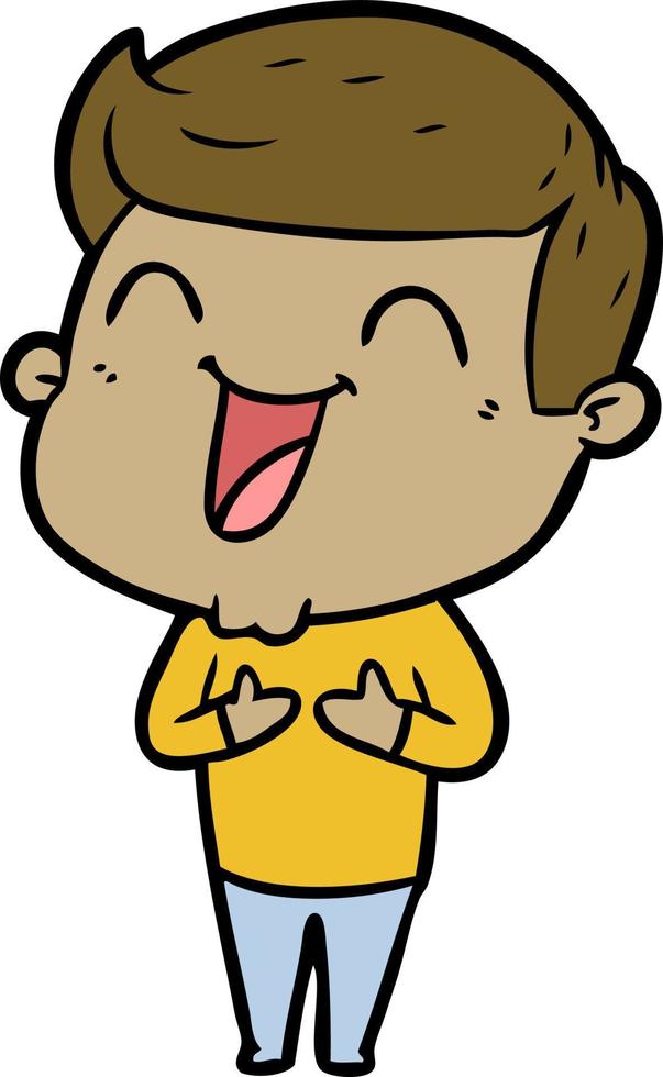 cartoon man laughing vector