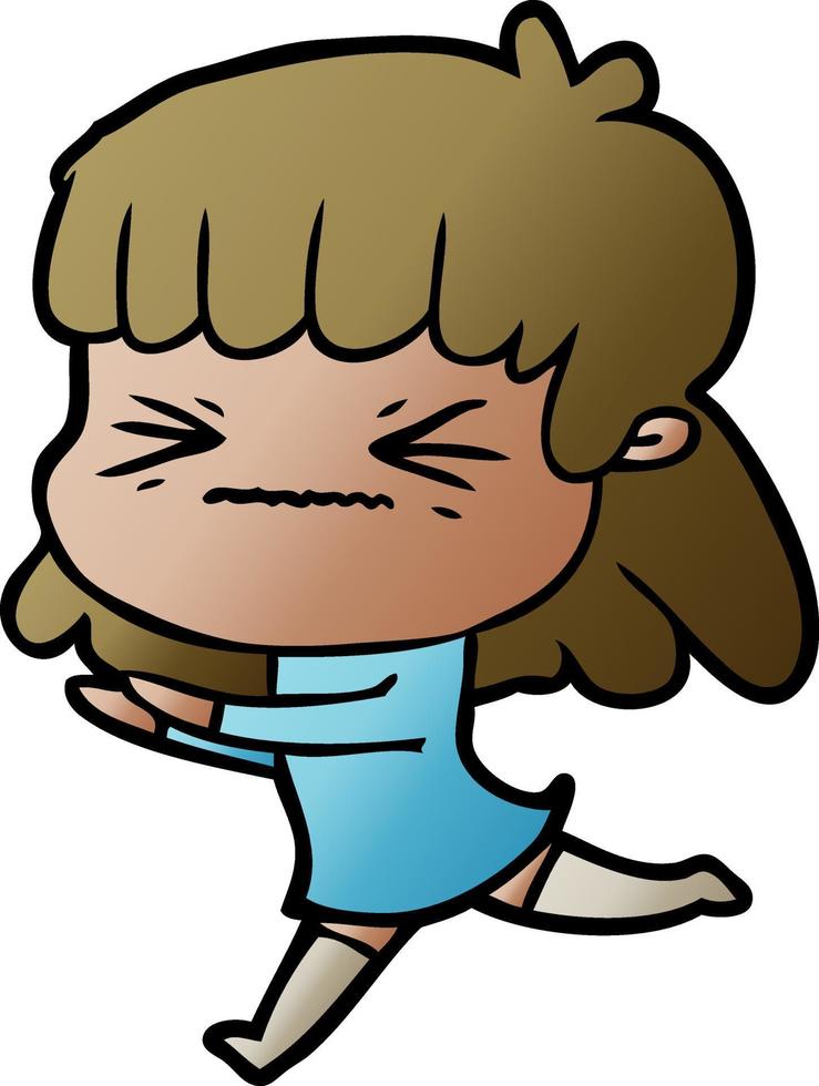 cartoon doodle character woman vector