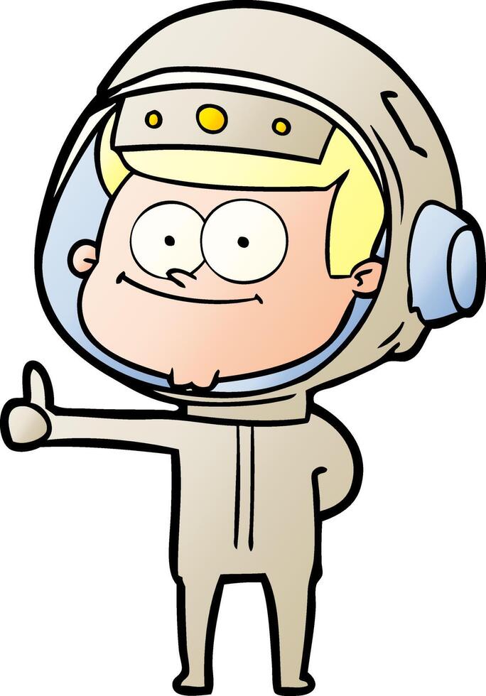 happy astronaut cartoon vector