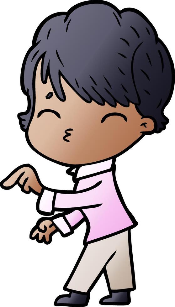 cartoon woman thinking vector