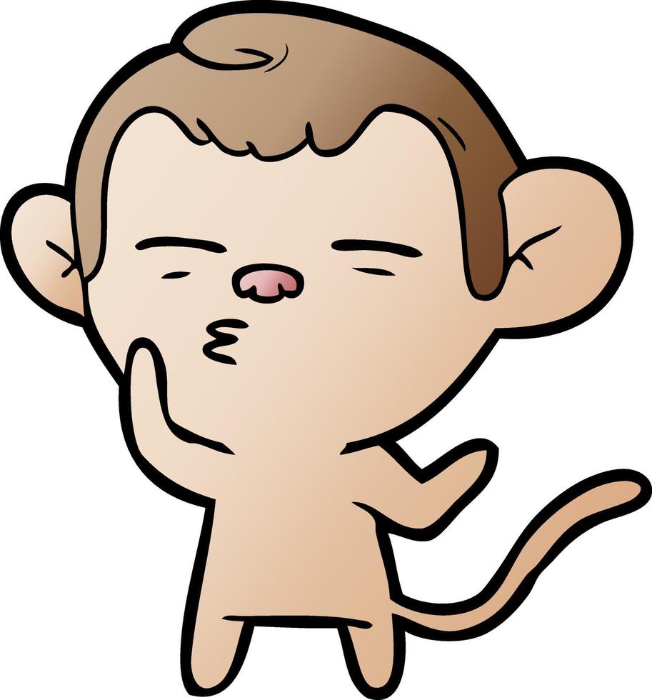cartoon suspicious monkey 12544848 Vector Art at Vecteezy