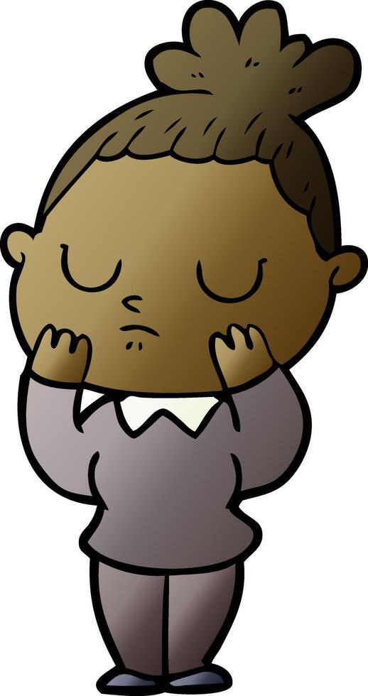 cartoon calm woman vector