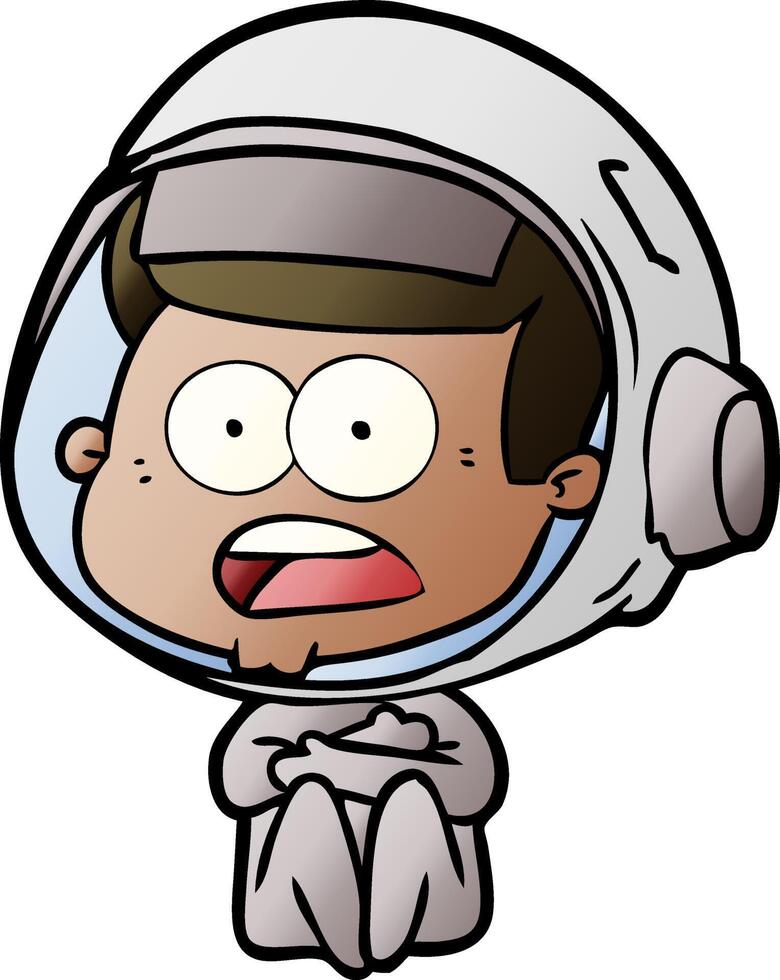 astronauta sorprendido de dibujos animados vector