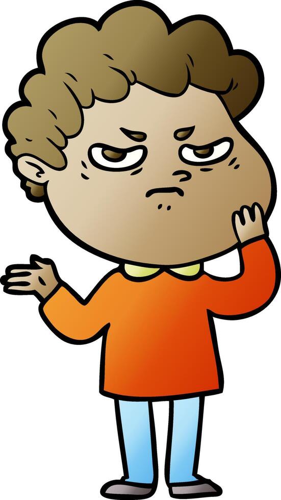 cartoon angry man vector