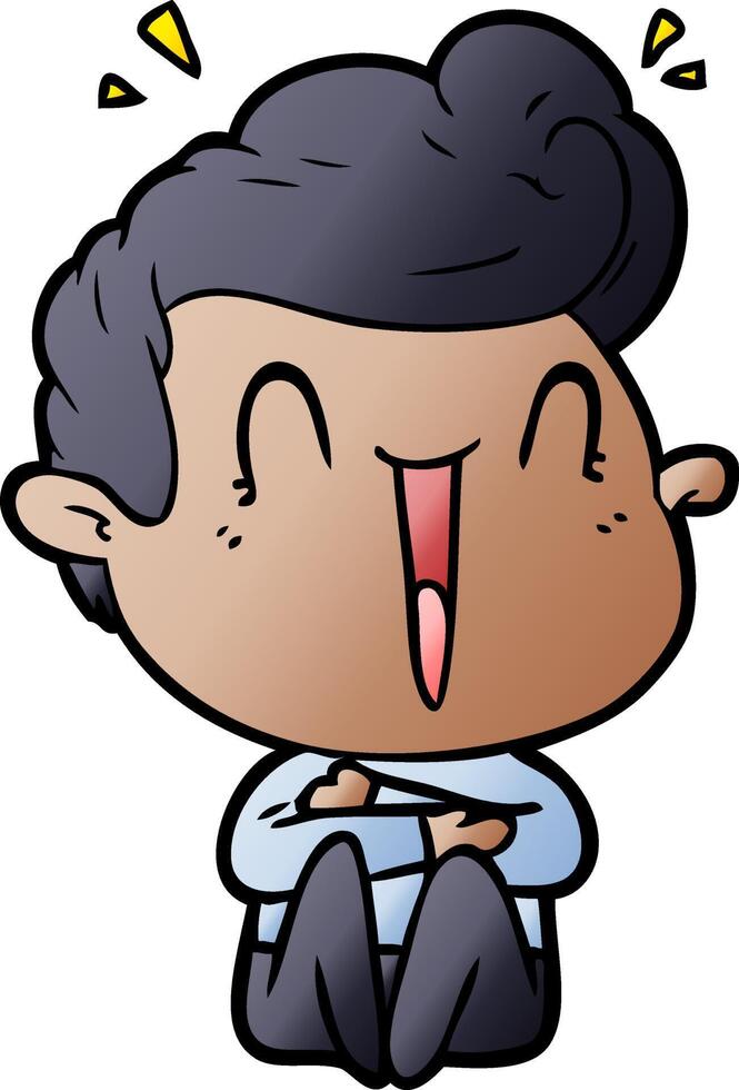 cartoon excited man vector