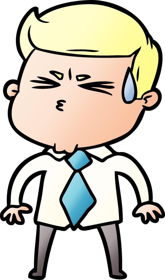 cartoon man sweating vector