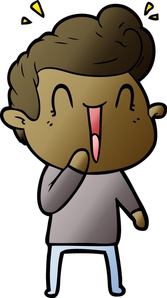 cartoon excited man vector