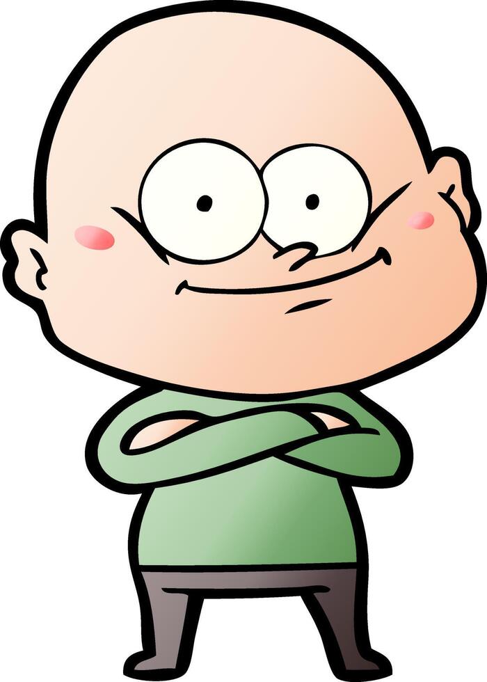 cartoon bald man staring vector