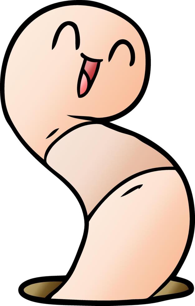 cartoon happy worm vector