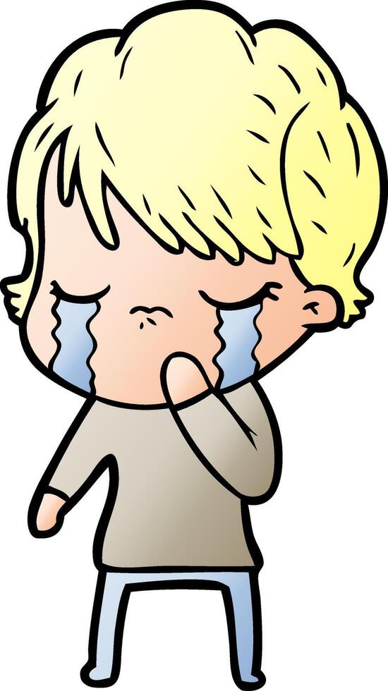 cartoon woman crying vector