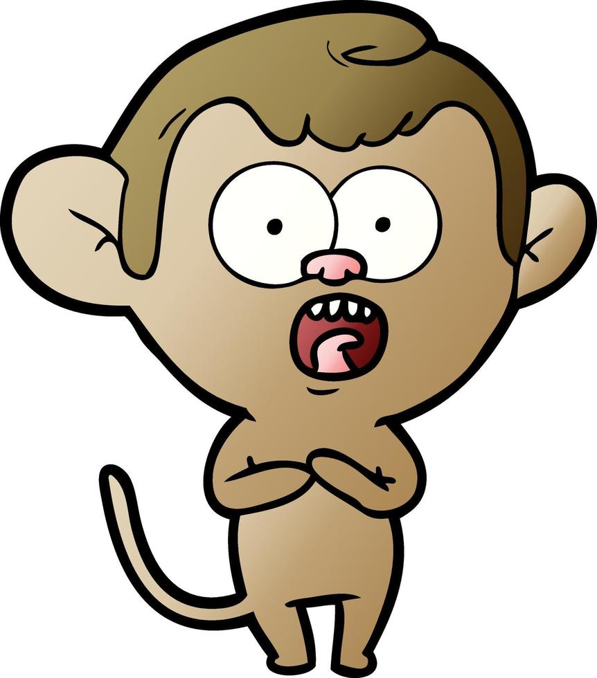 cartoon shocked monkey vector