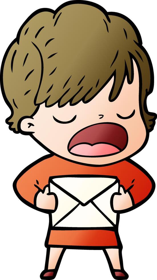 cartoon woman talking vector