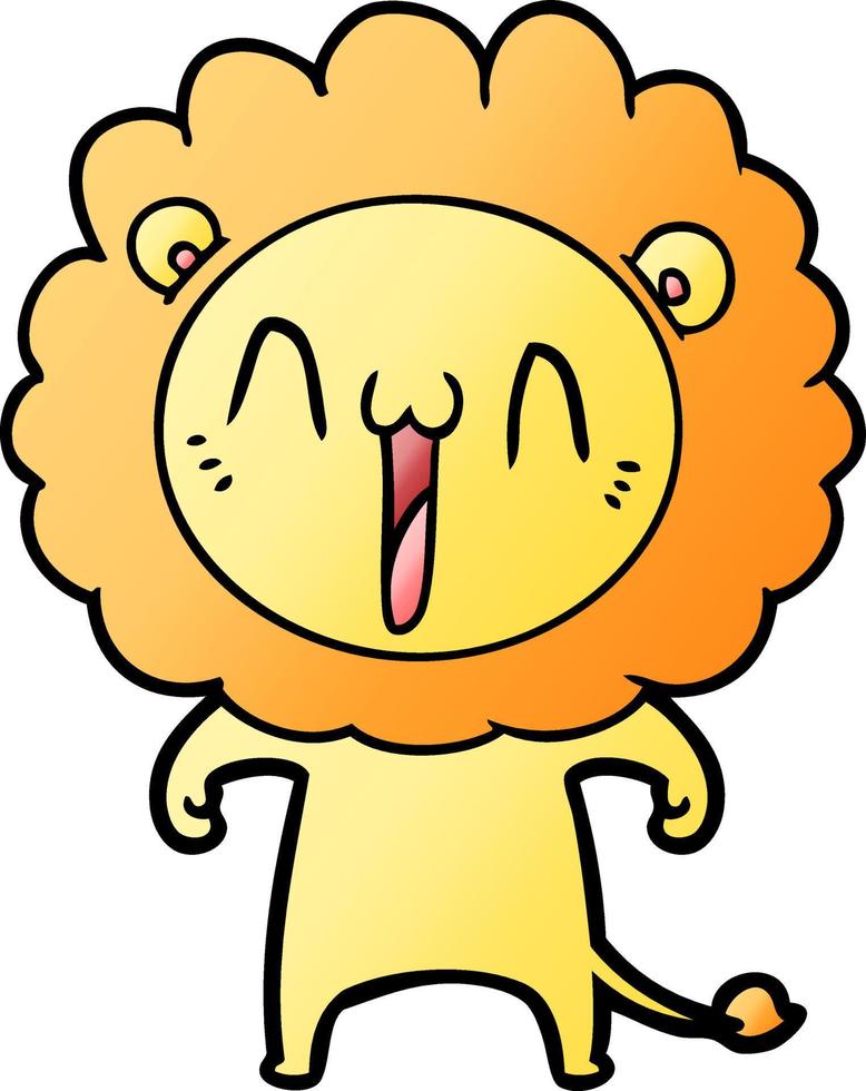 happy cartoon lion vector