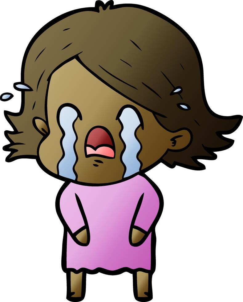 cartoon woman crying 12545003 Vector Art at Vecteezy