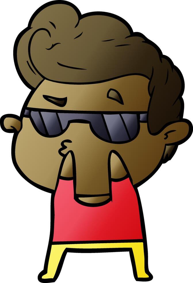 cartoon cool guy vector