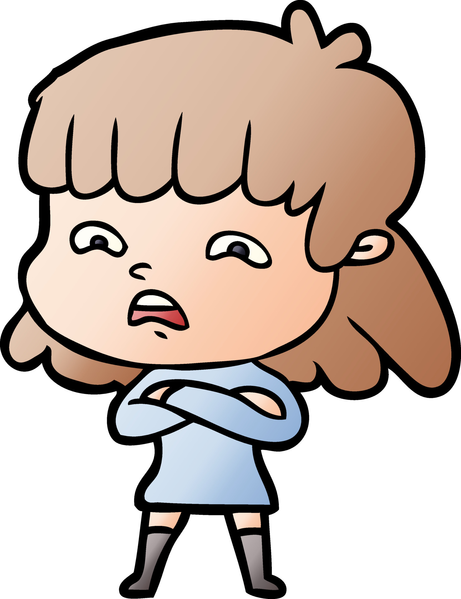 cartoon worried woman 12545070 Vector Art at Vecteezy