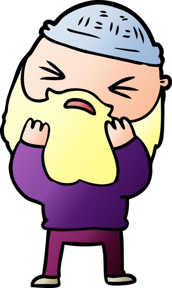 cartoon man with beard vector