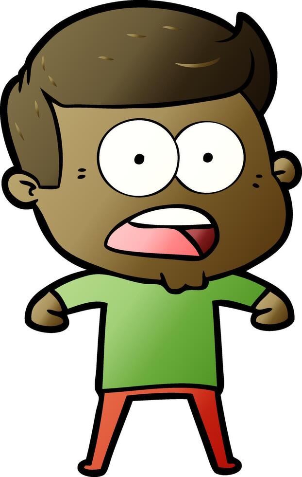 cartoon shocked man vector