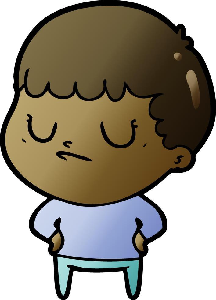 cartoon grumpy boy vector