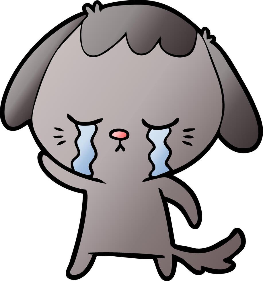 cartoon crying dog vector