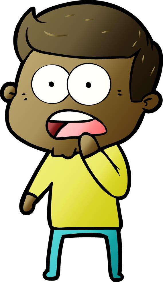 cartoon shocked man vector