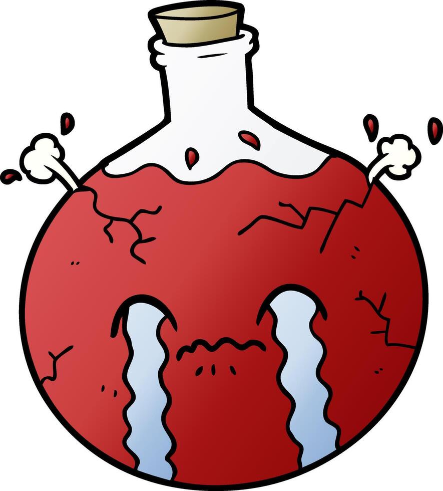 cartoon cracking potion vector