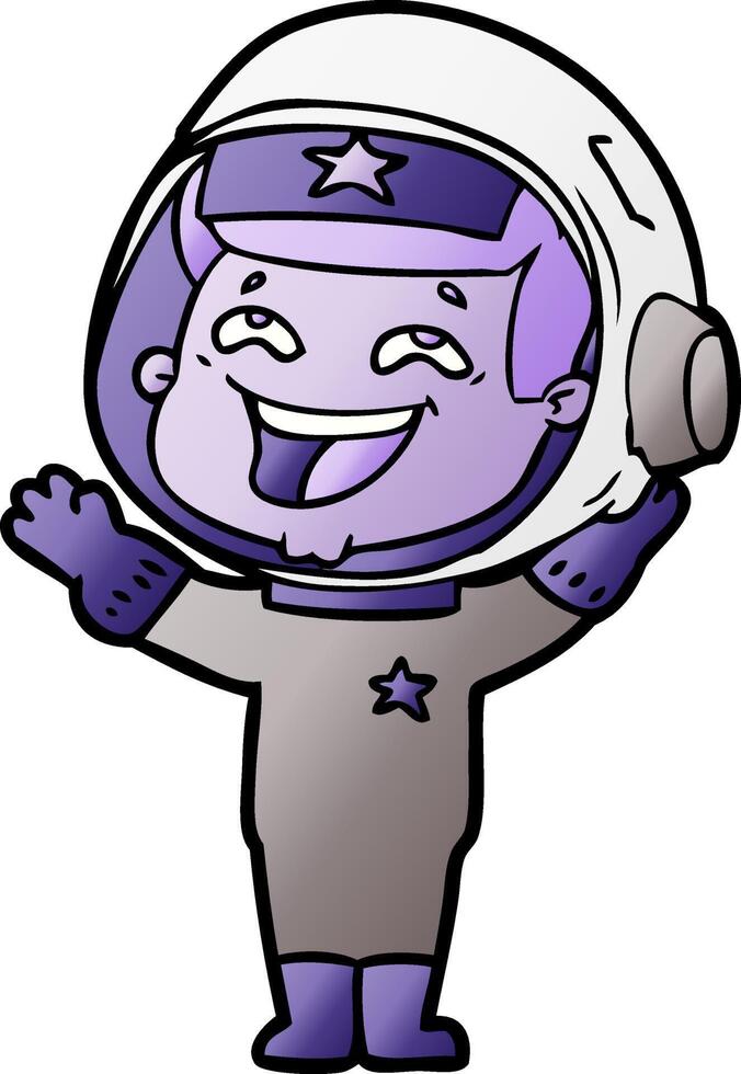 cartoon laughing astronaut vector