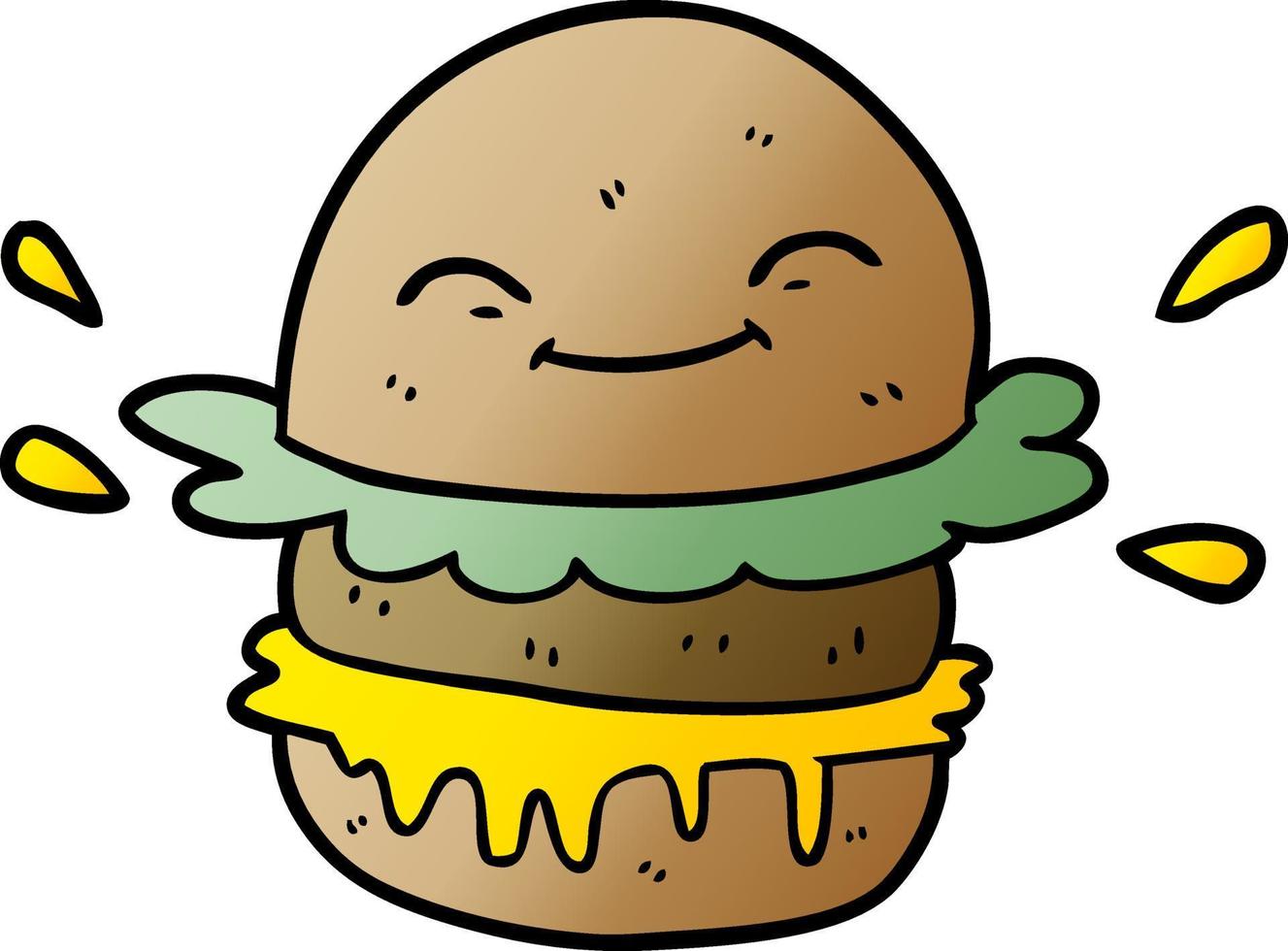 cartoon fast food burger vector