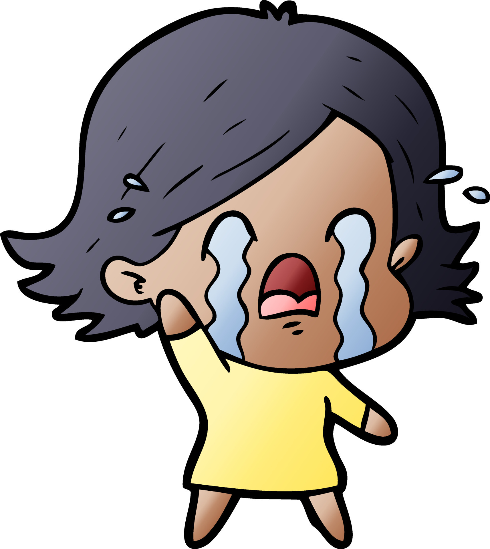 cartoon woman crying 12545249 Vector Art at Vecteezy