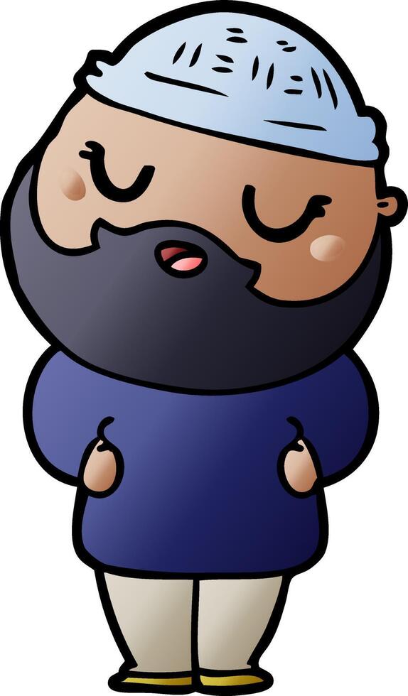 cartoon man with beard vector