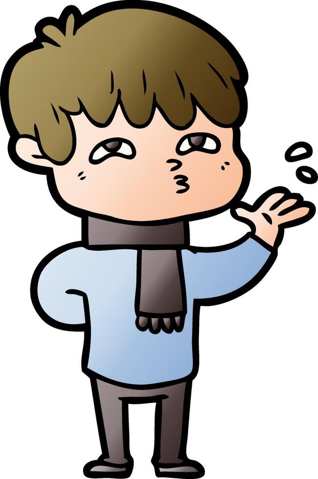 cartoon curious man vector