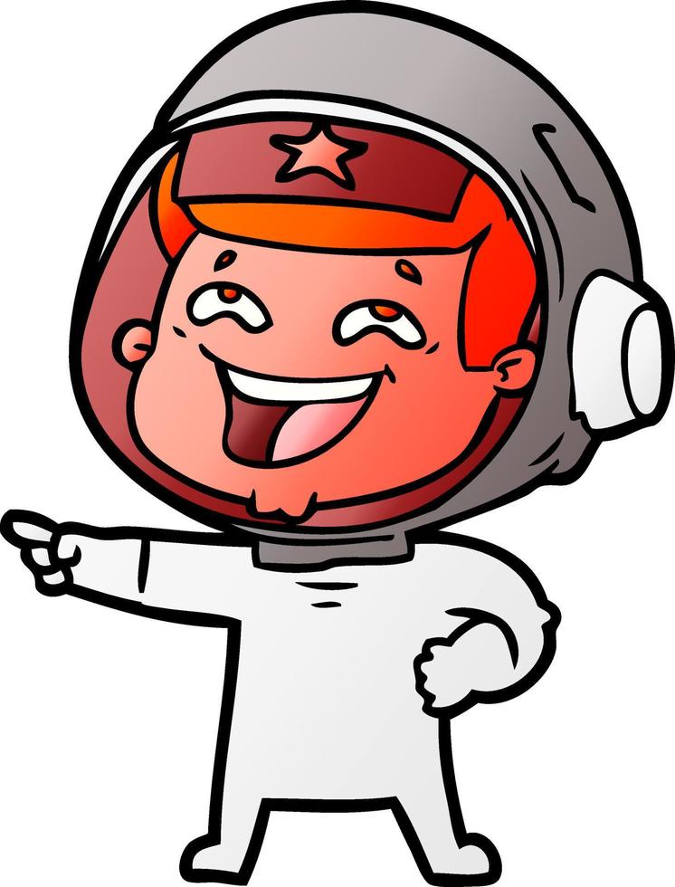 cartoon laughing astronaut vector