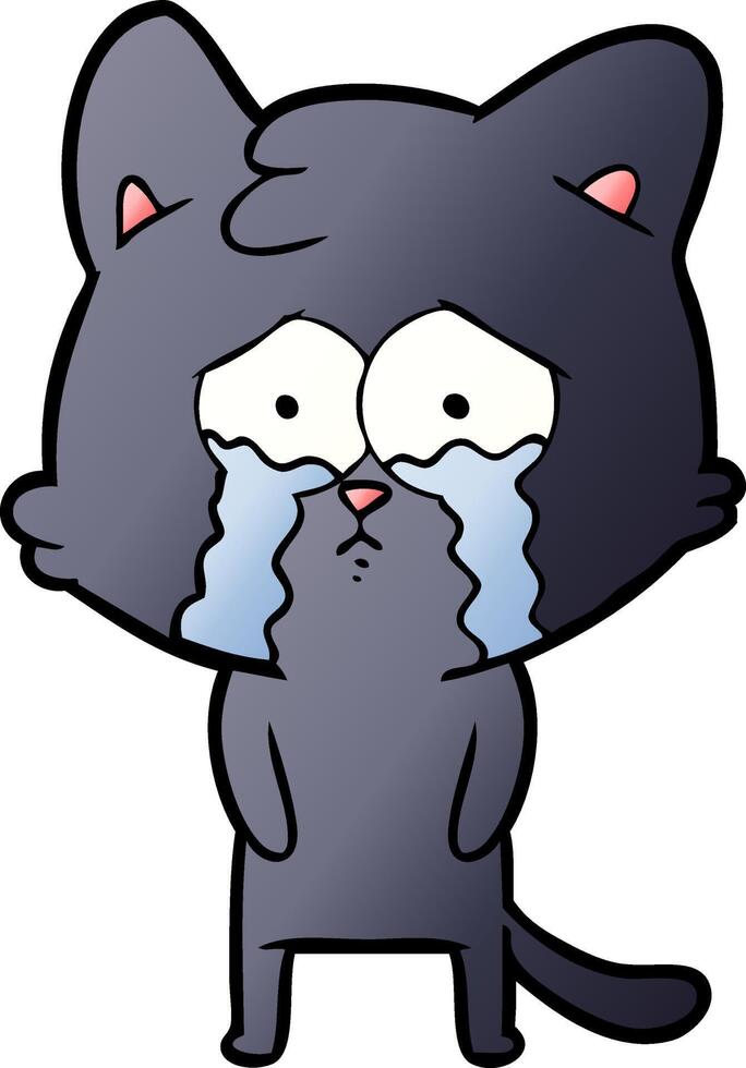 gato llorando de dibujos animados vector