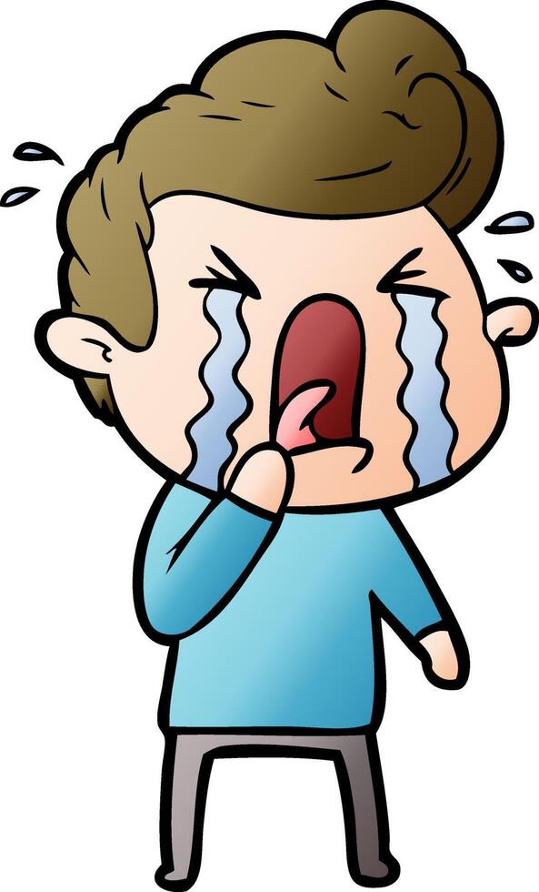 cartoon crying man vector