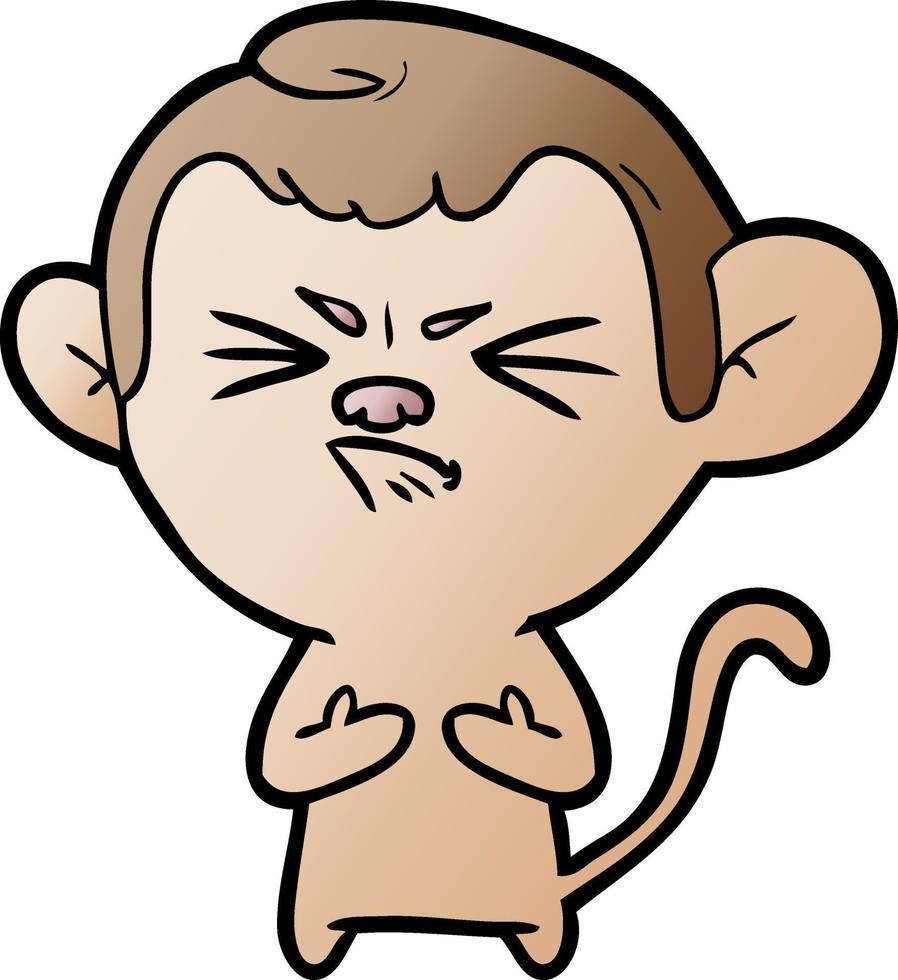 cartoon annoyed monkey vector