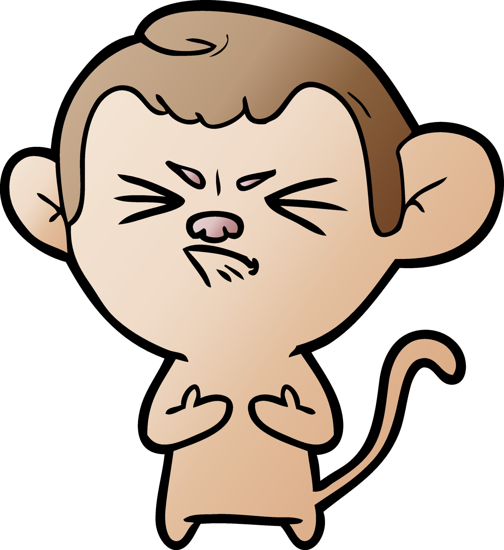 cartoon annoyed monkey 12545366 Vector Art at Vecteezy