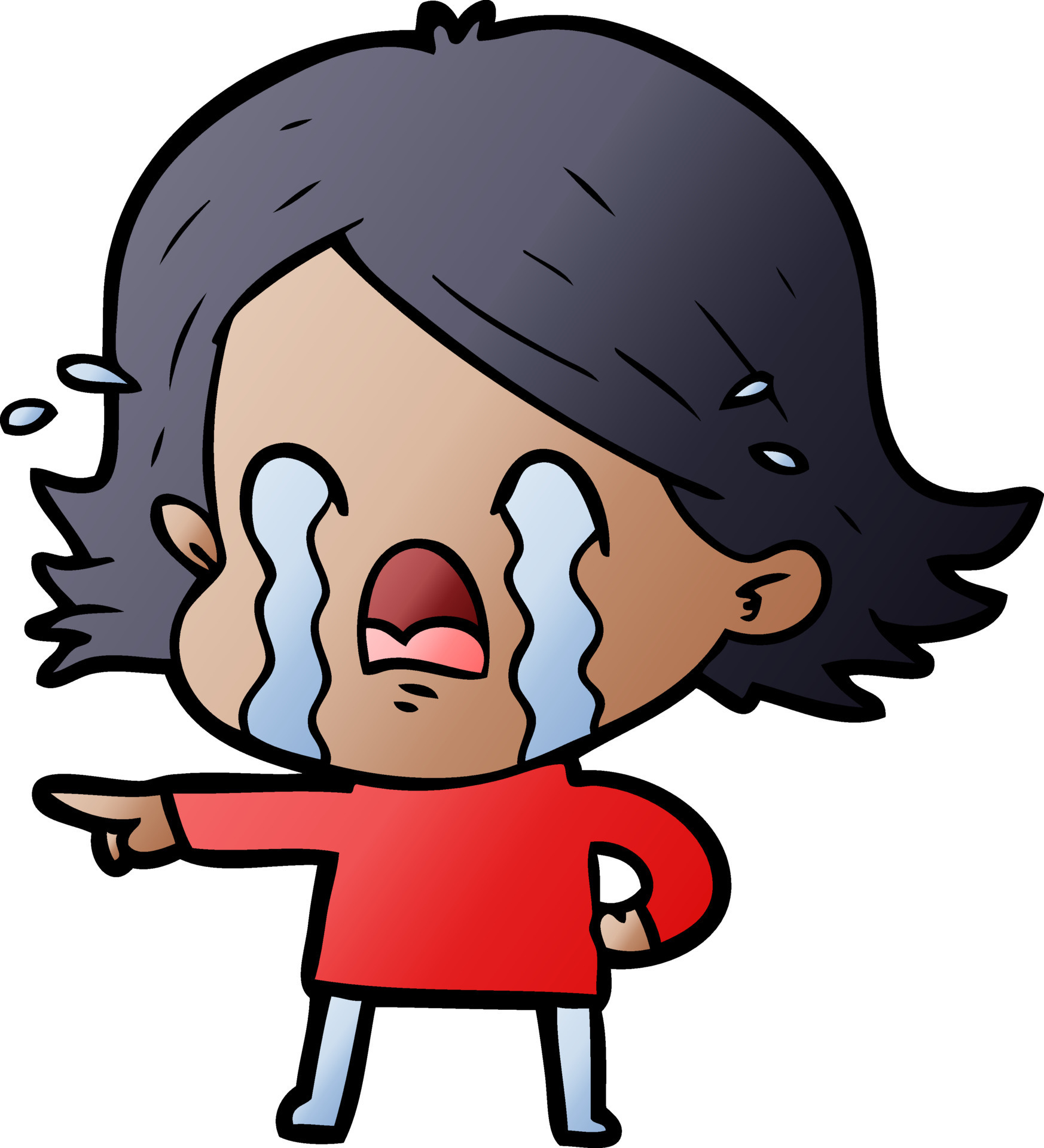 cartoon woman crying 12545380 Vector Art at Vecteezy