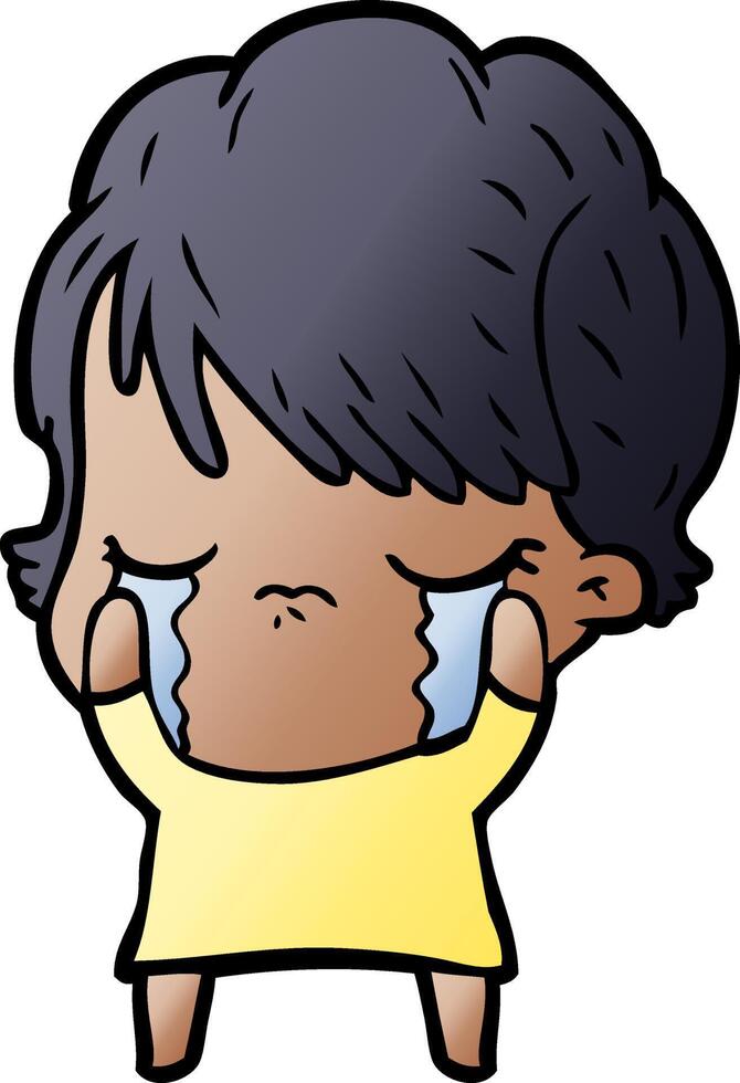 cartoon woman crying 12545394 Vector Art at Vecteezy